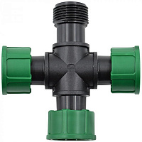 Irritec крестовина 1" ВР?ВР?ВР?НР с накидными гайками